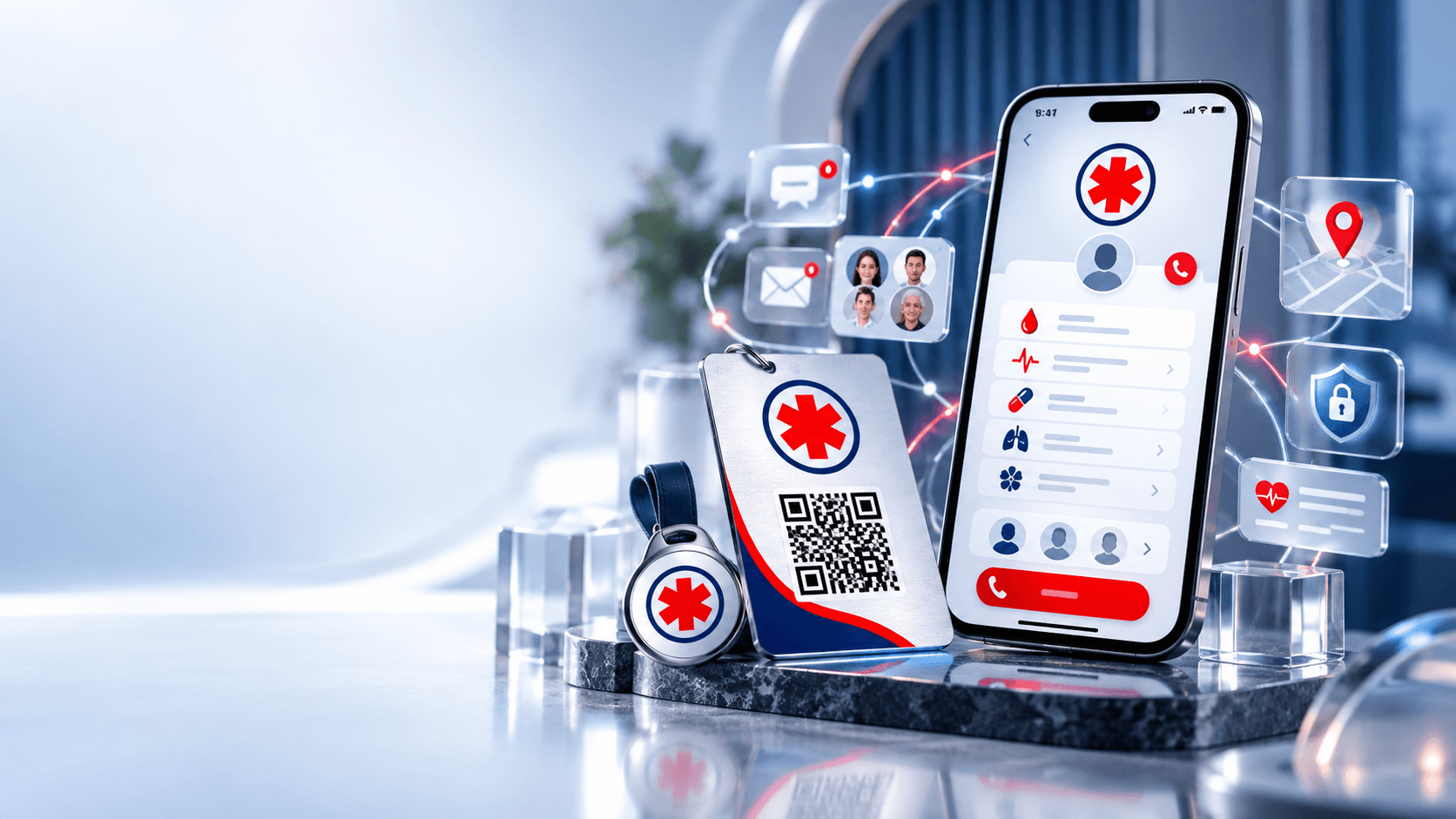 Phone and wearable Medical Alert QR products